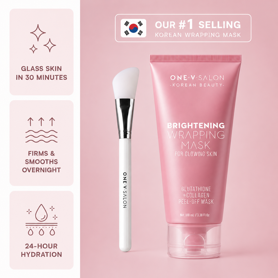 One V Salon Brightening Wrapping Peel-Off Mask with Collagen